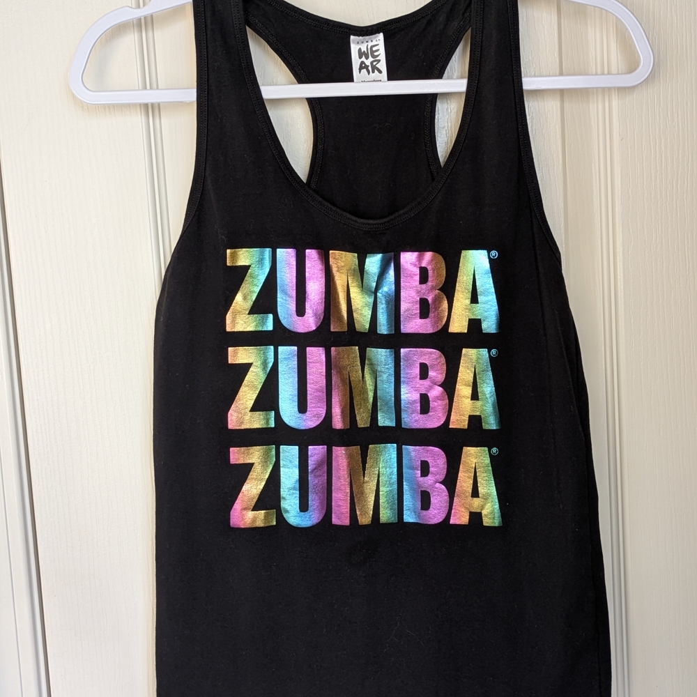 Zumba Black Tank Top with Colorful Logo